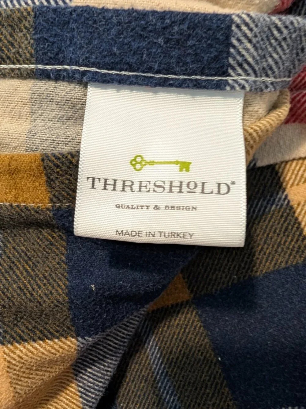 100% cotton flannel Queen size sheet set plaid red blue brown cream